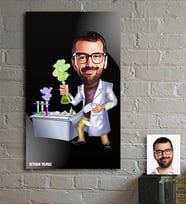 BK Gift Kişiye Özel Bay Kimya Öğretmeni Karikatür Ahşap Tablo - 1