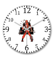 Deadpool Angry Duvar Saati Bombeli Gercek Cam