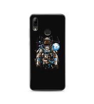Uzay Astronot Tasarım Süper Şeffaf Silikon Telefon Kılıfı Huawei PSmart 2019