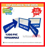 Market Raf Önü Yeni Ürün İkaz Kulakçık Etiketi PVC 10'lu Paket