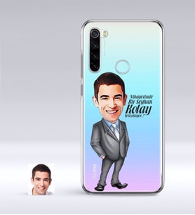 BK Gift Kişiye Özel Erkek Kolay Yetişmiyor Karikatürlü Xiaomi Redmi Note 8 İnce Şeffaf Silikon Telefon Kapağı-1 (Beyaz)