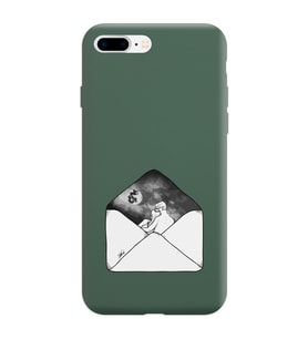 Iphone 8 Plus Mektup Tasarımlı Koyu Yeşil Lansman Telefon Kılıfı