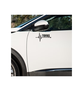 Tofaş Tipo kapı ayna altı 2 adet sticker - atatürk sticker hediyeli