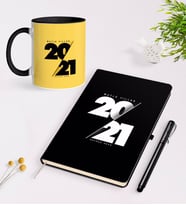 BK Gift Kişiye Özel 2024 Mutlu Yıllar Siyah Defter Kalem ve Kupa Seti-9 (Model 1)