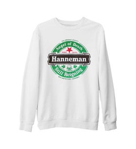 Slayer - Jeff Hanneman Angel of Death Beyaz Kalın Sweatshirt