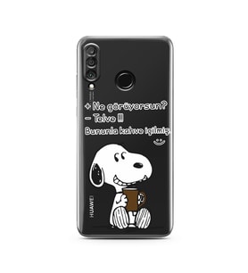 Snoopy Tasarımlı Süper Şeffaf Silikon Telefon Kılıfı Huawei P30 Lite