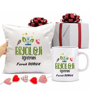 Biyoloji Öğretmeni Bardağı ve Yastığı Hediye Seti (Model 1)