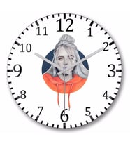 Billie Eilish  Duvar  Saati Bombeli Gercek Cam