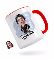 BK Gift Kişiye Özel Kadın Pilot Karikatürlü Kırmızı Kupa Bardak