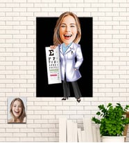 Kişiye Özel Göz Doktoru Yeni İş Hediyesi Karikatür Ahşap Tablo