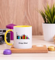 İktisatçı Ahşap Altlıklı Mumlu Sarı Kupa Bardak