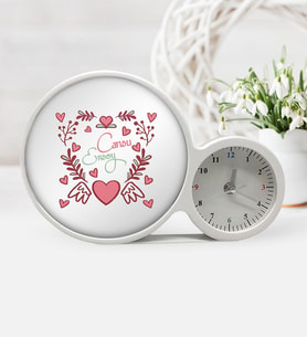 BK Gift Kişiye Özel Sevgililer Günü Saatli Sihirli Led Ayna Çerçeve  35