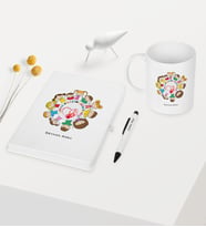 BK Gift Kişiye Özel Çocuk Gelişimi Öğretmeni Temalı Beyaz Defter Kalem Kupa Seti - 1