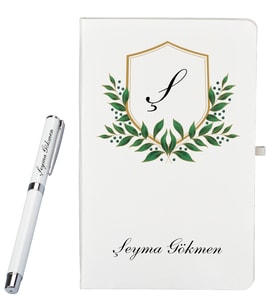Kişiye Özel Hazırlanmış Şık Defter ve Roller Kalem Seti
