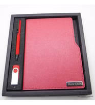 Wings W96 Kırmızı 15x21 Defter + Kalem + 16Gb. Usb Bellek Seti  Hepsi İsme Özel - Hediyelik Set