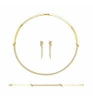 14 Ayar Altın Oval Nişan Takımı 2 Sıra 26,00 Gram (Sarı)
