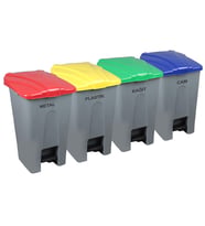 Safell Pedallı Kağıt Plastik Cam Metal Ayrıştırma Kovası - Ayrıştırma Konteyneri