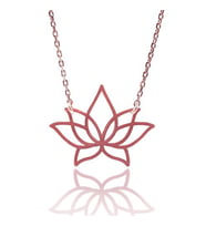Lotus Çiçeği Rose Renk Bayan Gümüş Kolye