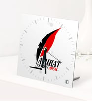 BK Gift Kişiye Özel Avukat Temalı Masaüstü Kare Cam Saat - 8 (Beyaz)