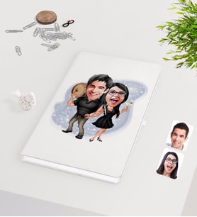 BK Gift Kişiye Özel Sevgililer Karikatürlü Beyaz Defter-18
