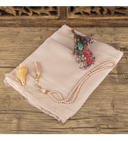 Anneler Günü Hediyesi Pamuklu  Şal, İnci Tesbih , Asetat Kutulu (30*10) Set