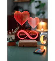 Sevgiliye Hediye 3D 2 Kalp Masaüstü Led Lamba