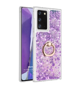 Microsonic Samsung Galaxy Note 20 Kılıf Glitter Liquid Holder Mor