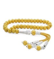 El İşçiliği Küre Kesim Gold-Silver Mini Boy 1000 Ayar Gümüş Kazaz Tesbih (Çok Renkli)