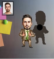 Kişiye Özel Patron Karikatürlü Ahşap Magnet Bay-10