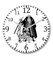 Piratas - One  Piece Duvar Saati Bombeli Gercek Cam