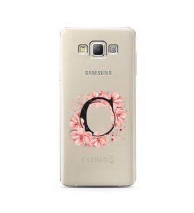 Pembe Çiçekli Harf Tasarım Süper Şeffaf Silikon Telefon Kılıfı Samsung A7 (2015)