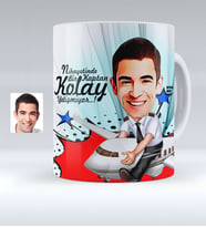 BK Gift Kişiye Özel Bay Kaptan Pilot Karikatürlü Beyaz Kupa Bardak  1