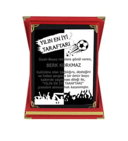 Siyah-Beyaz Yılın En İyi Taraftarı Kişiye Özel İsimli Taraftar Plaketi