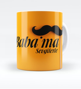 BK Gift Kişiye Özel Babama Sevgilerle Fotoğraflı Beyaz Kupa Bardak  1
