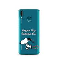 Snoopy Tasarımlı Süper Şeffaf Silikon Telefon Kılıfı Huawei Y9 2019
