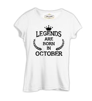 Legends Born in October - Vintage Beyaz Kadın Tshirt