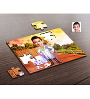 BK Gift Kişiye Özel Erkek Eczacı Karikatürlü Ahşap Puzzle-3