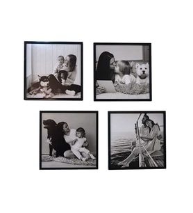 Yapışan Kare 3 lü Fotoğraf Çerçevesi Siyah +resim baskısı