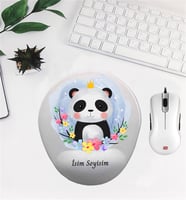 Kişiye Özel Bilek Destekli Mouse Pad Kraliçe Panda Desenli