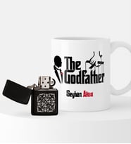 BK Gift Kişiye Özel The Godfather Benzinli Çakmak ve Kupa Seti (Model 1)