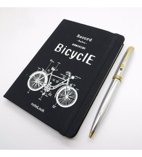 Scrikss Notelook Tekstil Bicycle Defter + İsme Özel Gold Krom Kalem İsme Özel Hediye