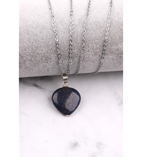 Lapis Lazuli Doğal Taş Kalp Kolye