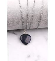 Lapis Lazuli Doğal Taş Kalp Kolye
