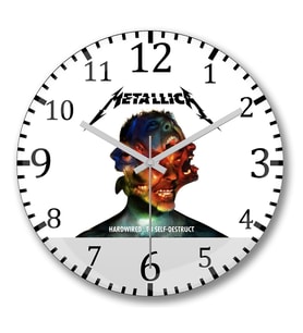Metallica1 Duvar Saati Bombeli Gercek Cam
