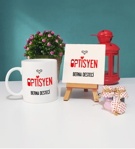Optisyen Kupa Bardak ve Dekoratif Taş Baskı Seti