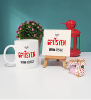 Optisyen Kupa Bardak ve Dekoratif Taş Baskı Seti
