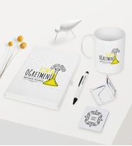 BK Gift Kişiye Özel Kimya Öğretmeni Temalı Beyaz Defter Kalem Kupa Ayna Seti - 5