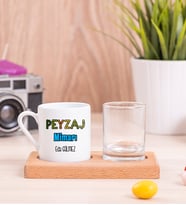 Peyzaj Mimarı Ahşap Sunumlu Türk Kahvesi Fincanı