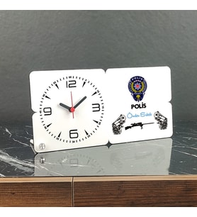 Polis Ahşap Masa Saati 001
