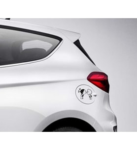 Öpüşen Çocuklar Araba Araç Depo Sticker Yapıştırma